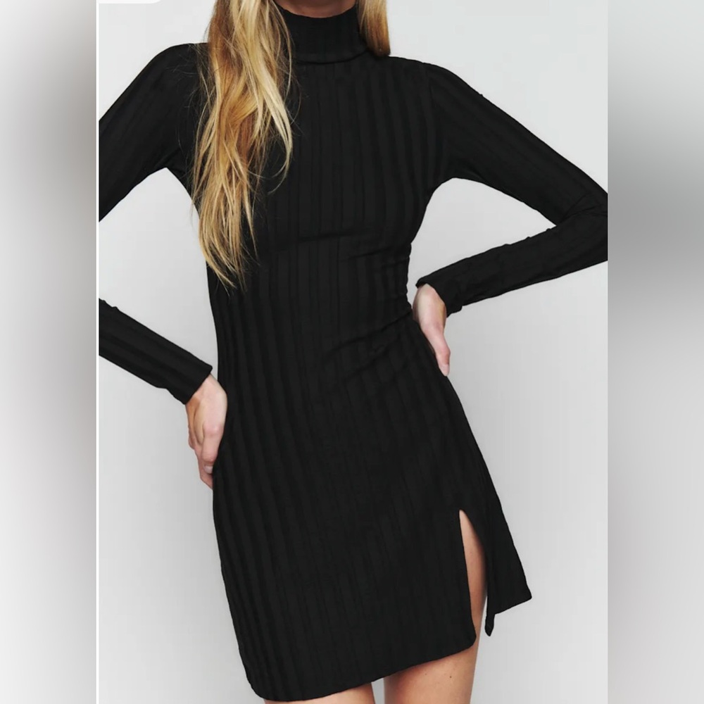 Reformation Black Long Sleeve Dress XS
